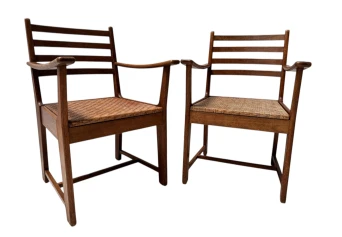 Two Modernist Art Deco Armchairs by Bas van Pelt for My Home, 1930s